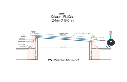 Dakraam - Plat Dak - 100x120 cm Plat Dak Premium Dakramen